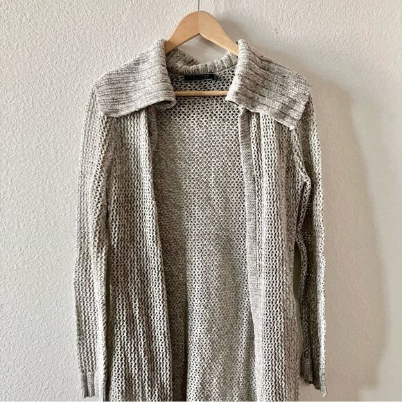 Peruvian Connection Boho Minimalist Contemporary Open Front Longline Cardigan M - Picture 3 of 7